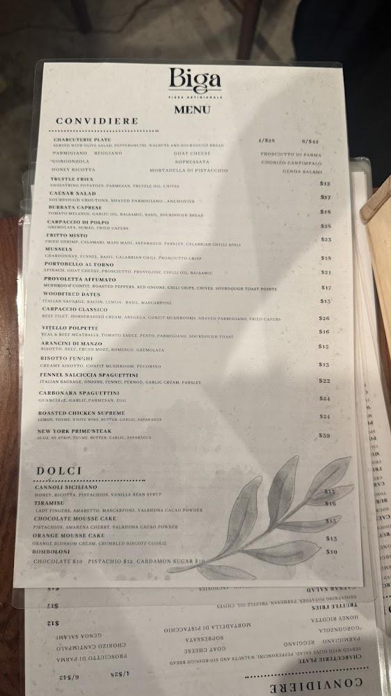 Biga Pizza Artigianale Menu image 1